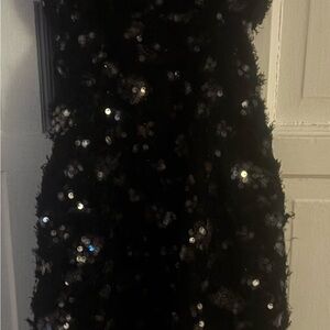 SHEIN Black Sequin Backless Party Dress